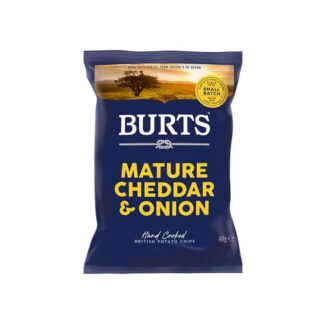 Burts Mature Cheddar and Onion Chips, 40 g - OBS bedst før 14.11.24