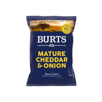 Burts Mature Cheddar and Onion Chips, 40 g - OBS bedst før 14.11.24