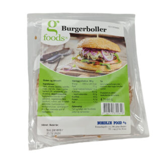 Glutenfri og laktosefri burgerboller med gyldne hørfrø