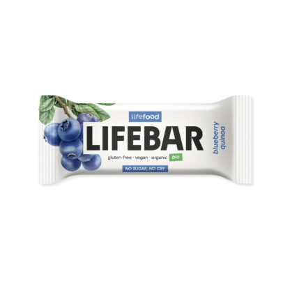 LifeBar Blåbær Quinoa RAW, øko og glutenfri