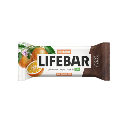 Lifebar InChoco Orange raw, øko og glutenfri